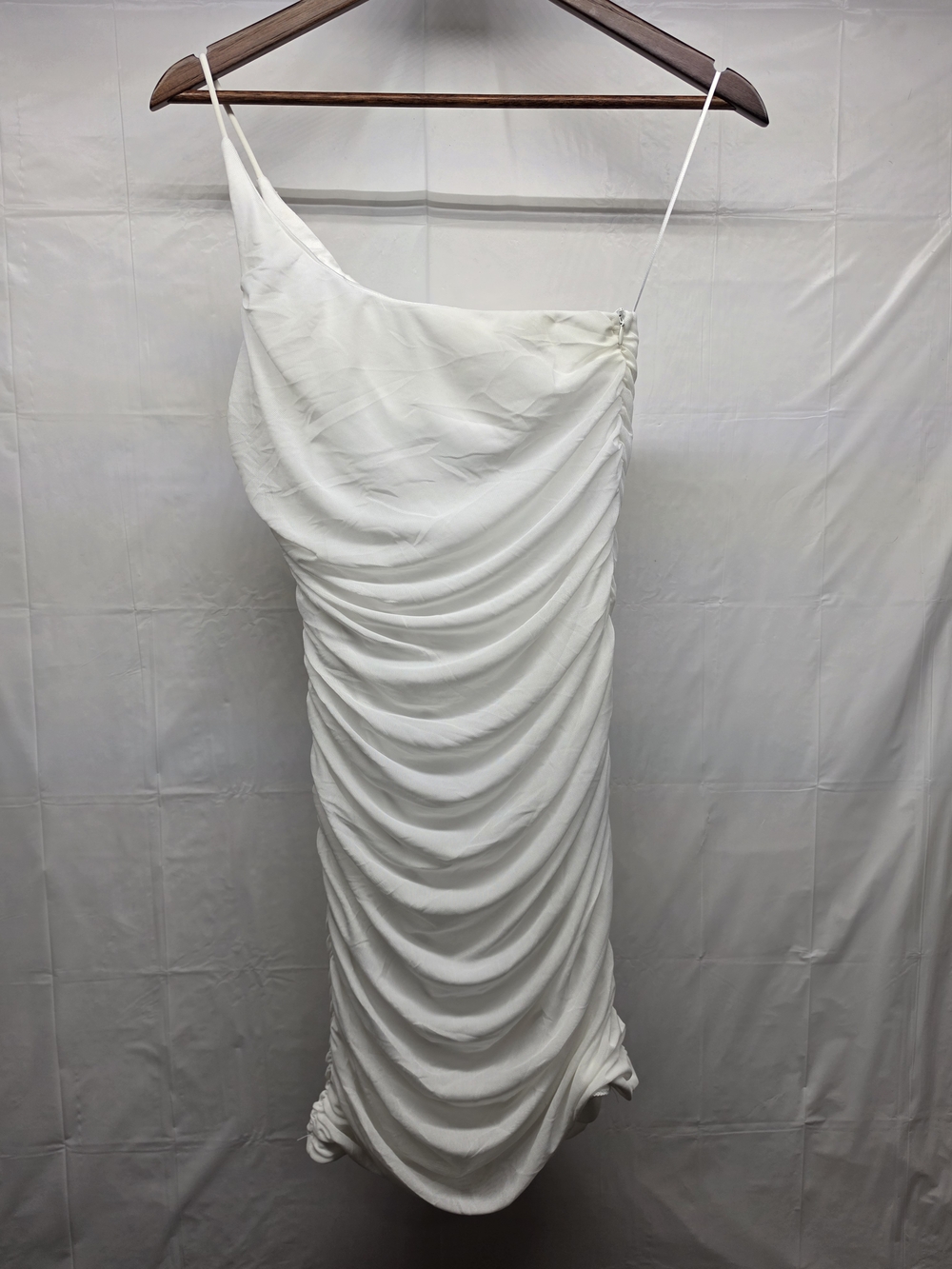 Princess Polly White One Shoulder Ruched Mini Dress Going Out